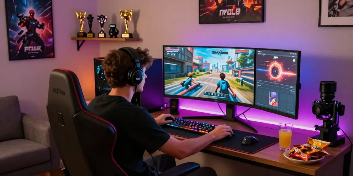 การเล่นเกม playme8 saba ในห้องนั่งเล่นที่เต็มไปด้วยเทคโนโลยีและบรรยากาศที่มีชีวิตชีวา