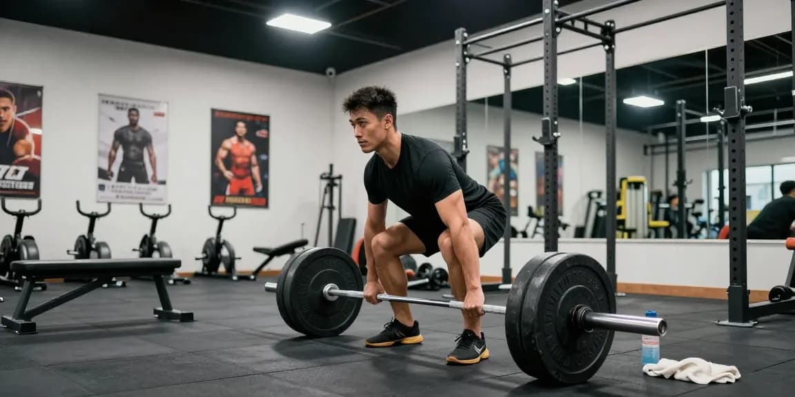 Krafttraining im Steroidshop-Fitnessstudio, das sportliches Engagement und Fitnessbewusstsein zeigt.