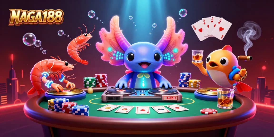 Menghadirkan keseruan bermain di NAGA188 dengan DJ axolotl dan suasana kasino yang hidup