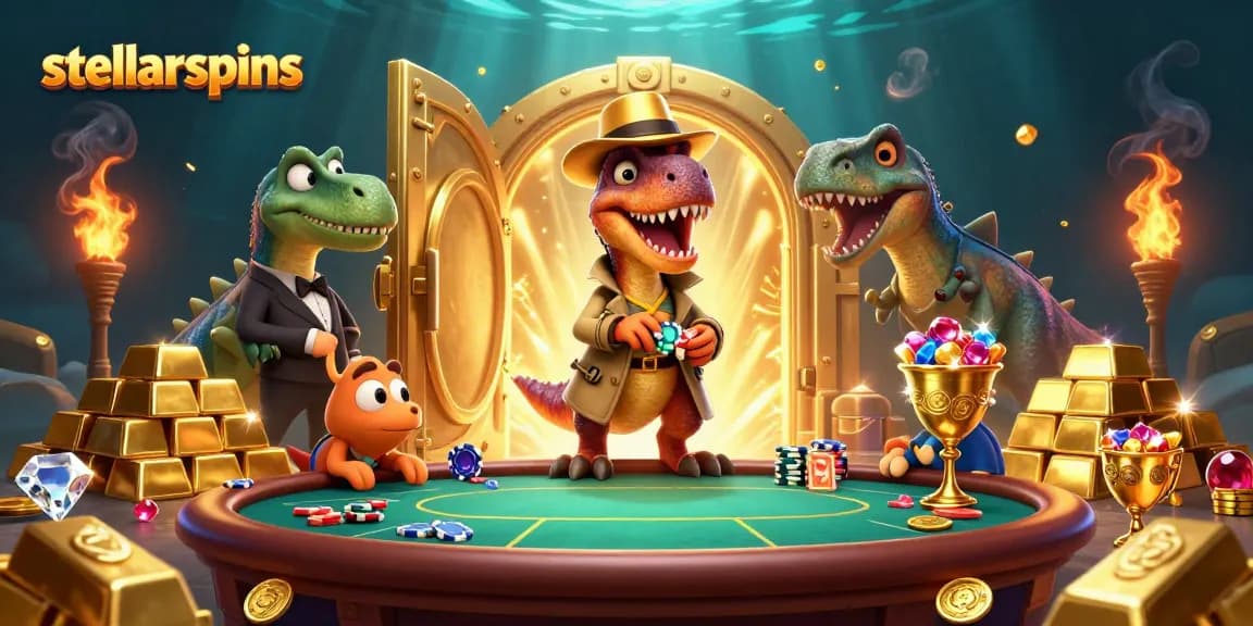 Engage in thrilling poker strategies with stellarspins at the vibrant 3D casino scene.