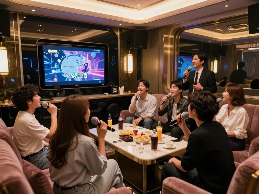 친구들과 함께하는 강남 노래방 경험, 활기찬 오락과 고급 서비스 즐기기