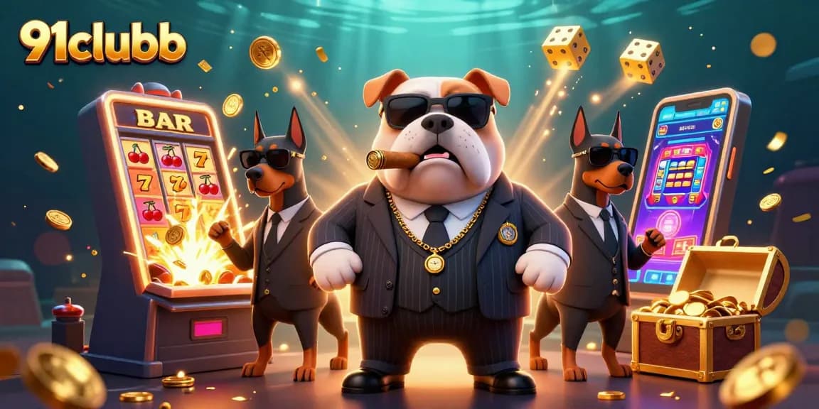 Win big with 91clubb while enjoying thrilling slot games in a vibrant 3D casino scene.