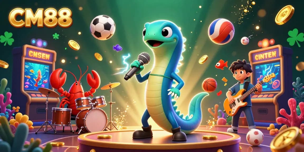 Experience the vibrant underwater casino with CM88 as electric eel DJs while the lobster drummer and seahorse guitarist entertain.