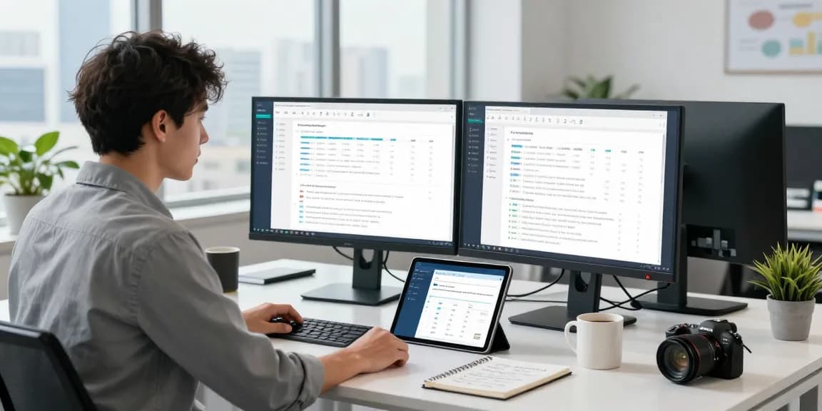 Detect PDF fraud using advanced AI technology in a modern office.
