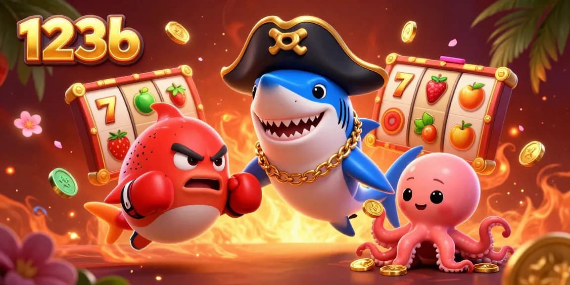 Engage with 123b by playing exciting slot games alongside a pirate shark and friends.