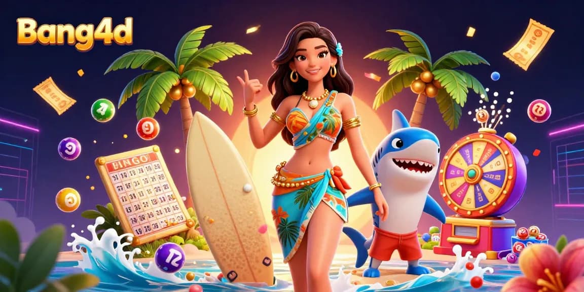 Experience the thrill of online gambling with bang4d, featuring a vibrant casino scene of fun and games.