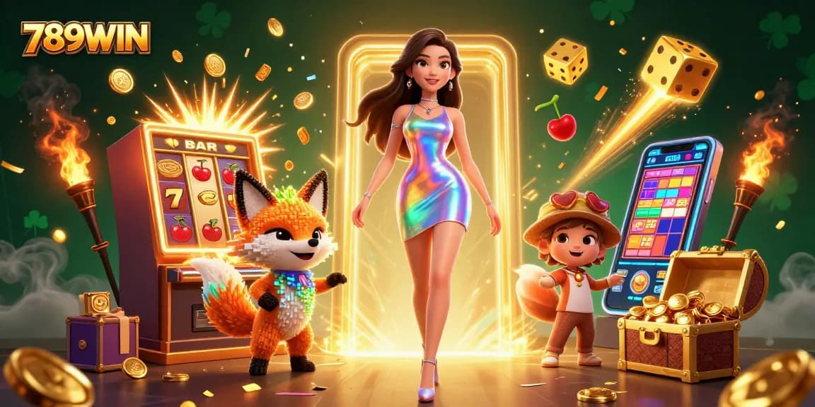 Experience the thrill of 789WIN with jackpot celebrations and colorful casino elements.