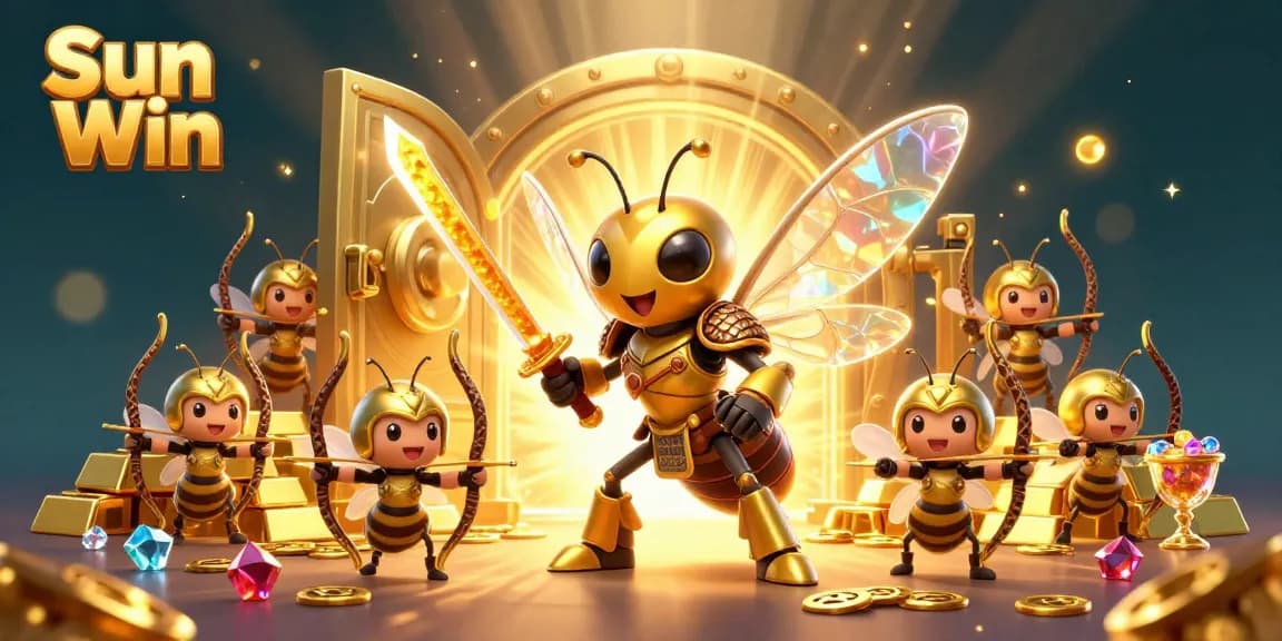 Experience thrilling gameplay at Sun Win with our vibrant 3D illustration showcasing epic gambling adventures.