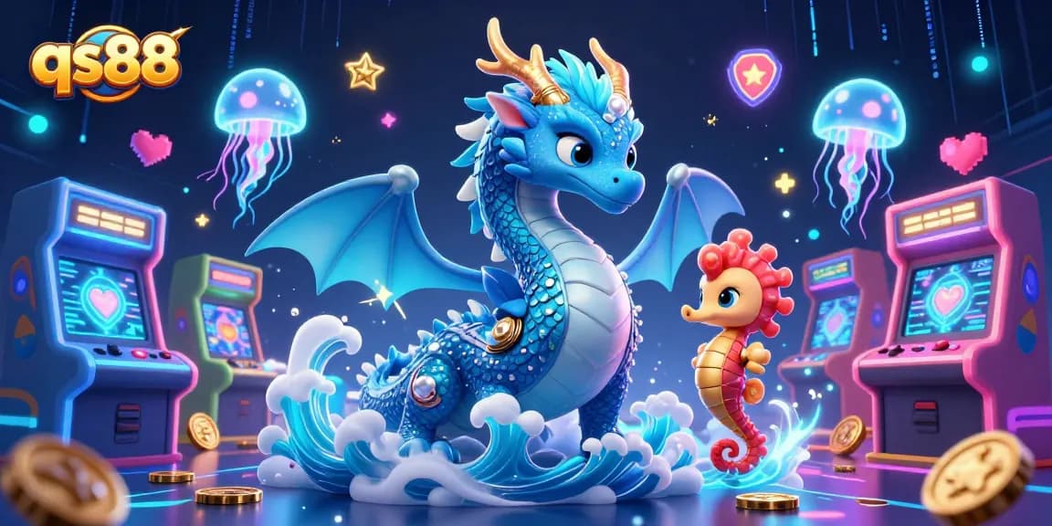 Engage with qs88's dynamic gaming experience among 3D dragon, knight, and neon arcade themes.