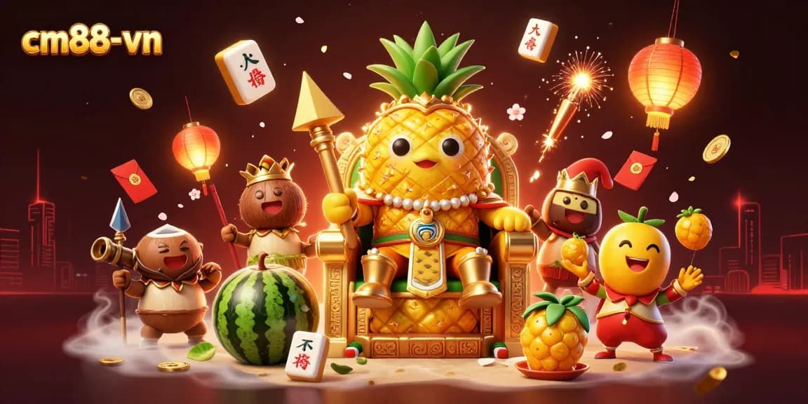 Experience exciting gameplay at cm88-vn with a colorful beach casino scene featuring playful characters.