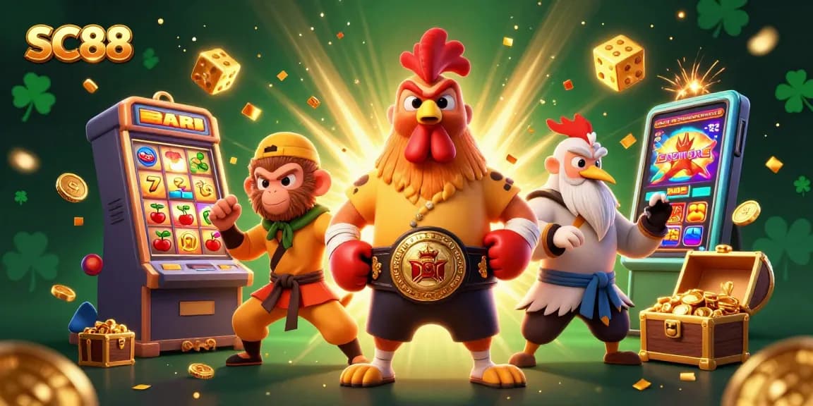 Experience thrilling slots and jackpots at SC88 with vibrant 3D casino characters and dynamic game elements.
