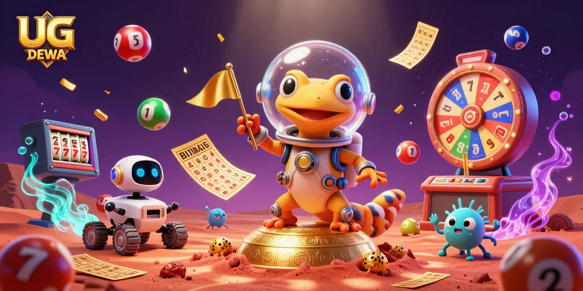 Engage with the exciting UG DEWA gaming world, featuring Martian characters and vibrant casino elements.