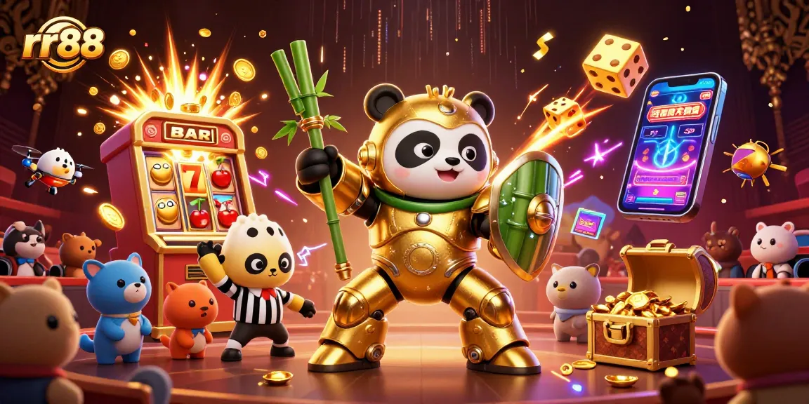 Experience thrilling gaming action at rr88 with dynamic 3D illustrations of casino excitement.