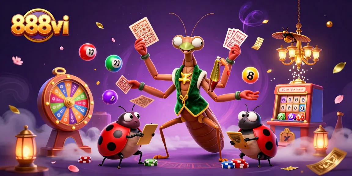 Engage with the exciting world of 888vi through this vibrant casino-themed illustration.