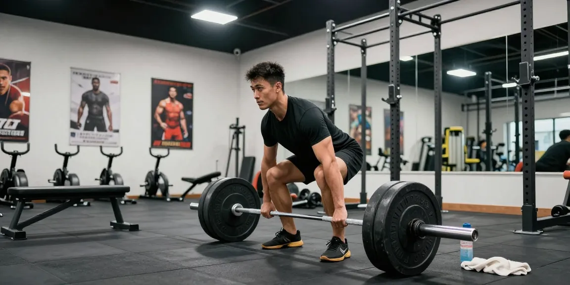 Krafttraining im Steroidshop-Fitnessstudio, das sportliches Engagement und Fitnessbewusstsein zeigt.
