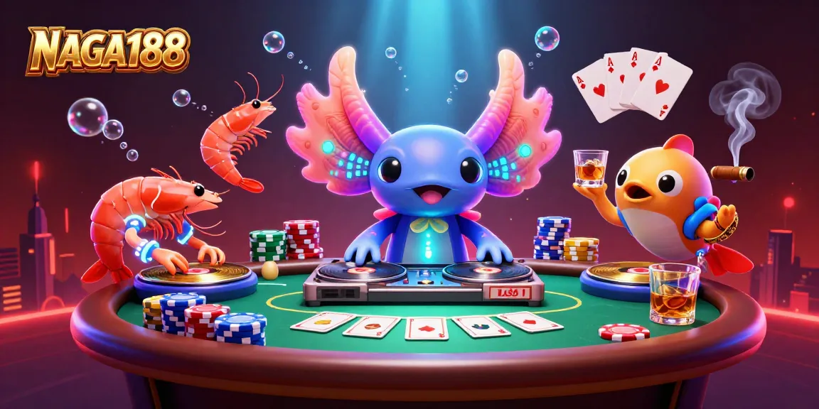 Menghadirkan keseruan bermain di NAGA188 dengan DJ axolotl dan suasana kasino yang hidup