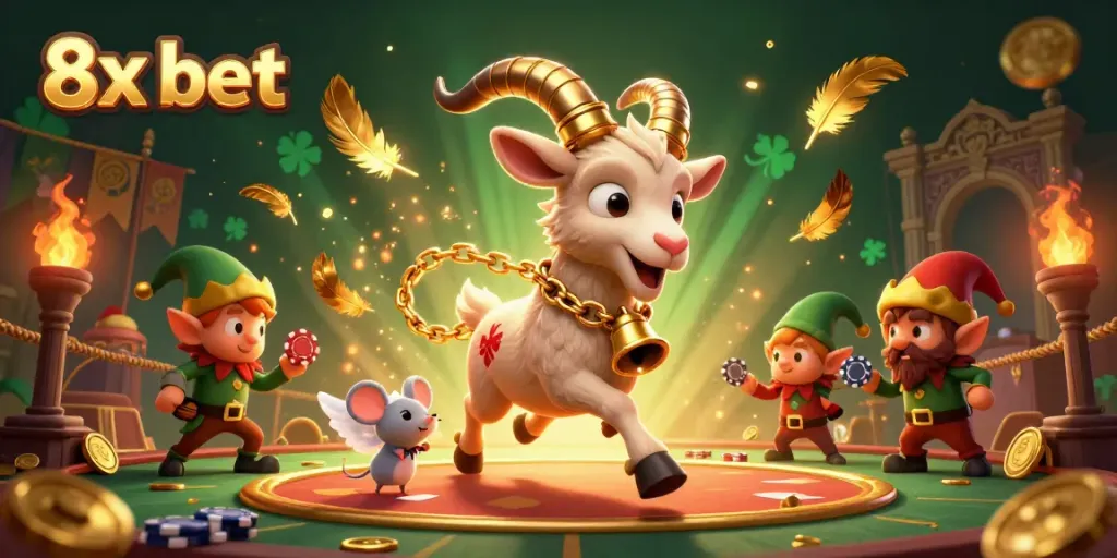 Experience the thrilling energy of 8x bet in a dynamic casino scene featuring 3D characters.