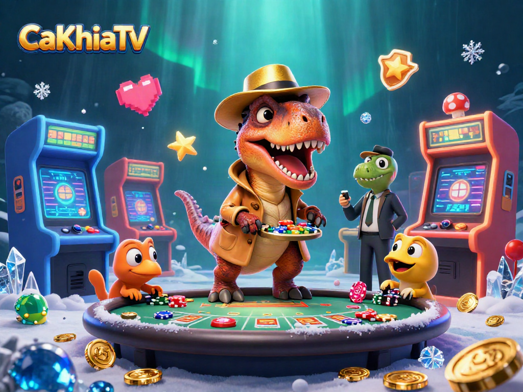 Experience exciting gameplay with CaKhiaTV as dinosaurs engage in thrilling casino action.