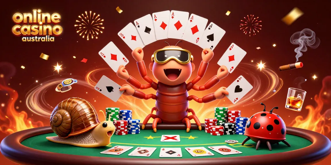 Join the fun at an online casino Australia with a colorful dealer card showdown.