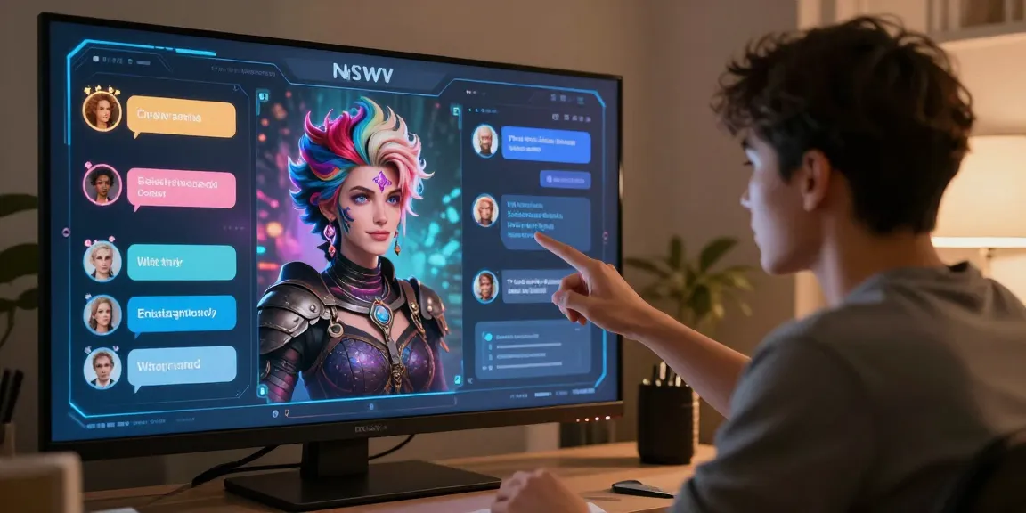 Interactive session with an nsfw character AI companion showcasing vivid customization and immersive roleplay.