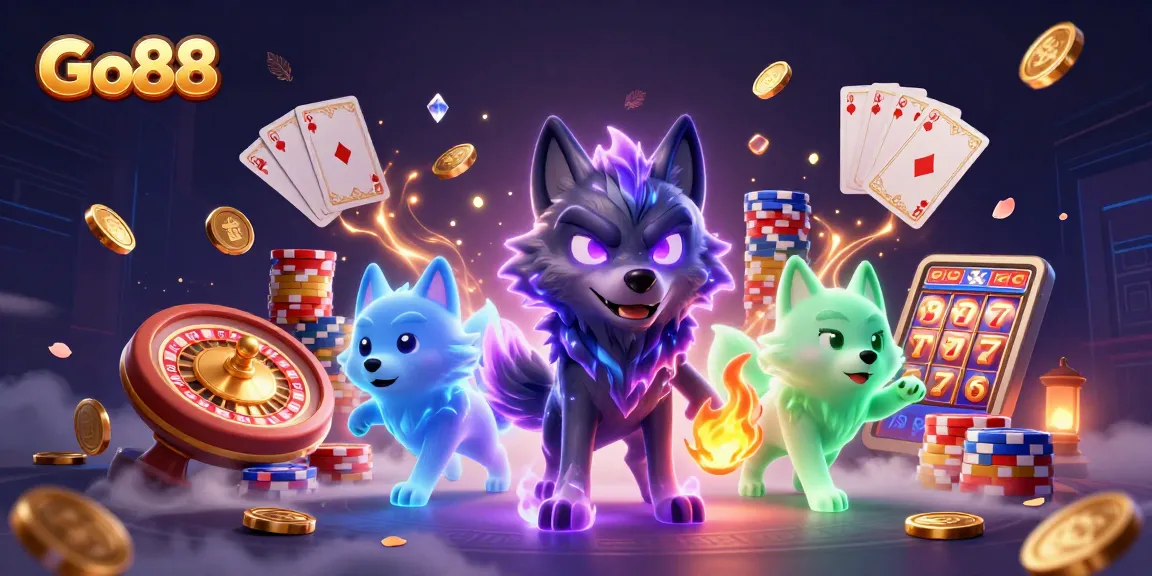 Engage in thrilling gameplay with Go88 as ghostly wolves reveal dynamic slots, roulette, and poker.