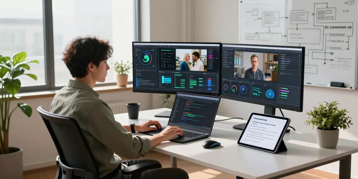 Analyze and detect AI images effectively in a professional tech workspace with advanced AI tools.