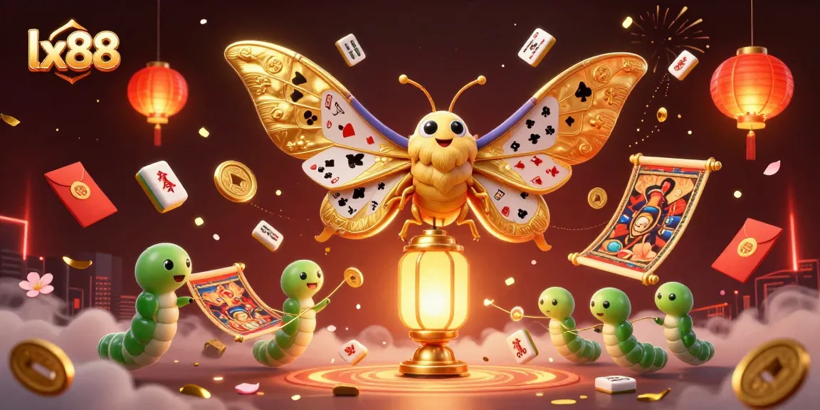 Experience the vibrant world of lx88 with glowing lanterns, golden wings, and casino treasures.