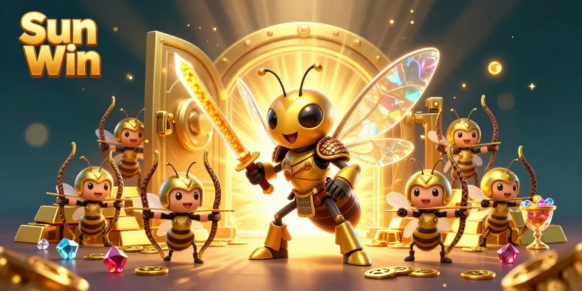 Experience thrilling gameplay at Sun Win with our vibrant 3D illustration showcasing epic gambling adventures.