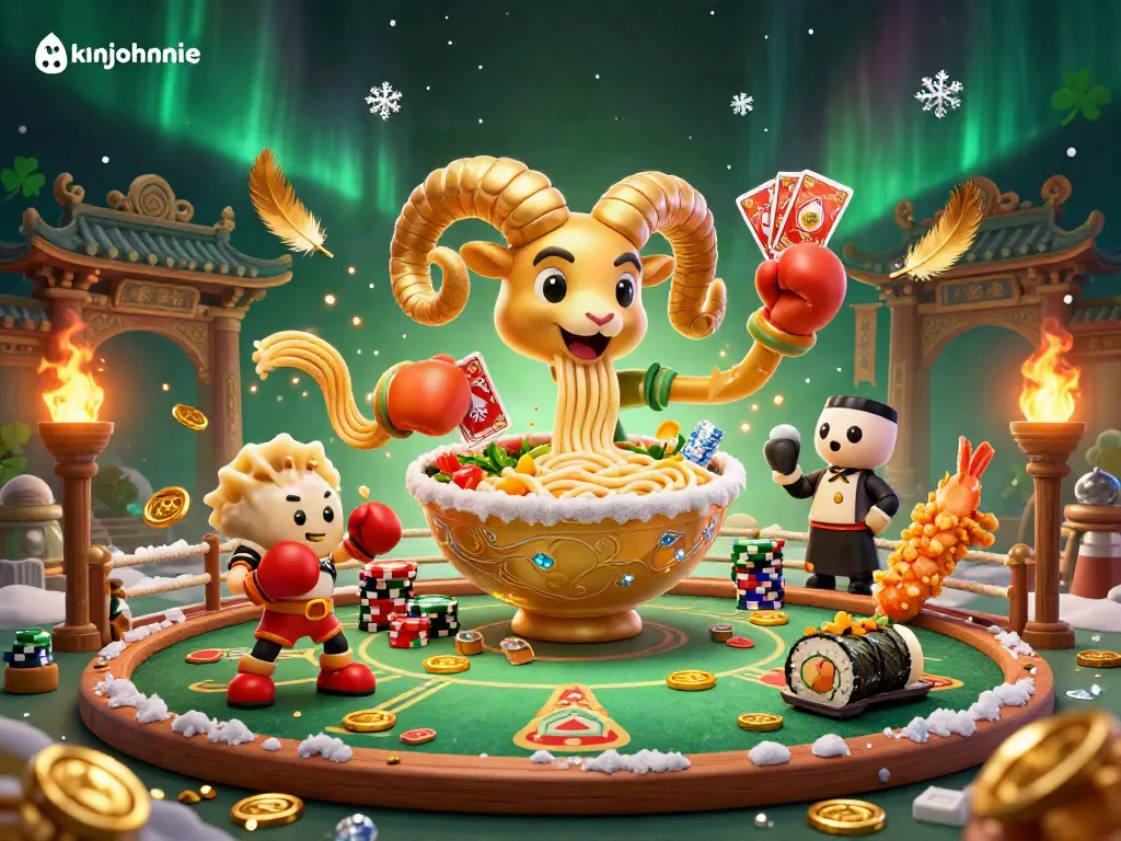 Engage with kingjohnnie in an exciting craps scene featuring whimsical characters and rich casino elements.