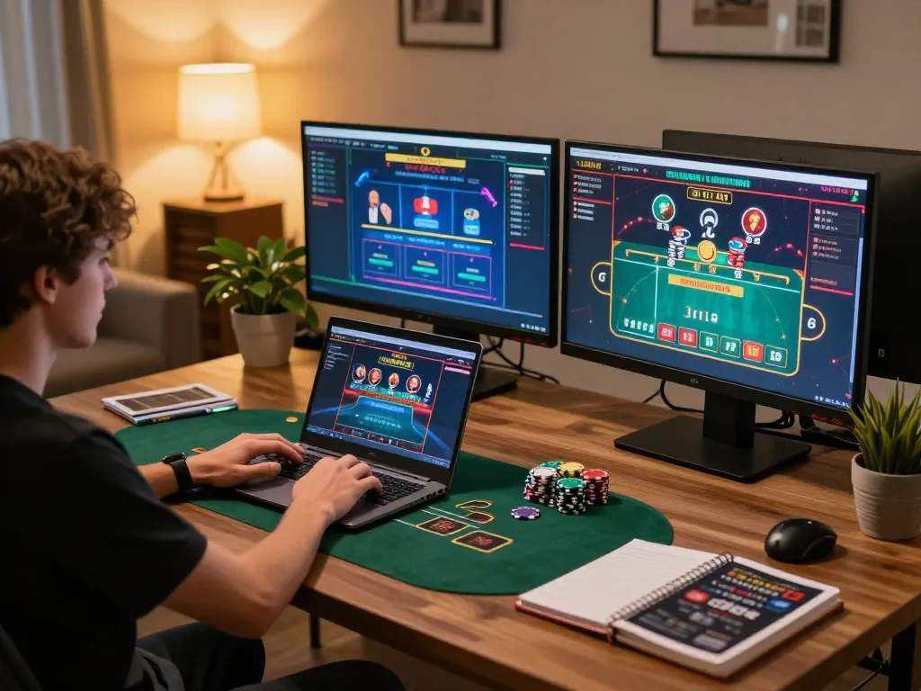 Engaging in online casino gaming at home using link go99 for an immersive experience
