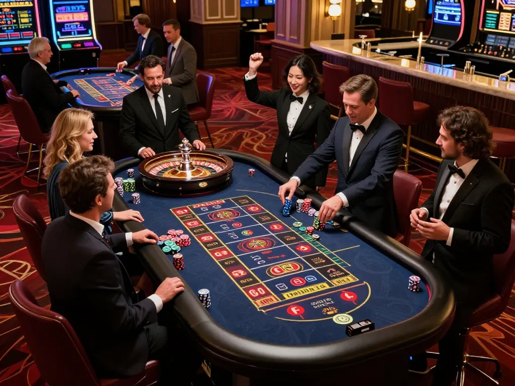 Experience the thrill of roulette at Sunwingo, where players engage actively in an upscale casino atmosphere