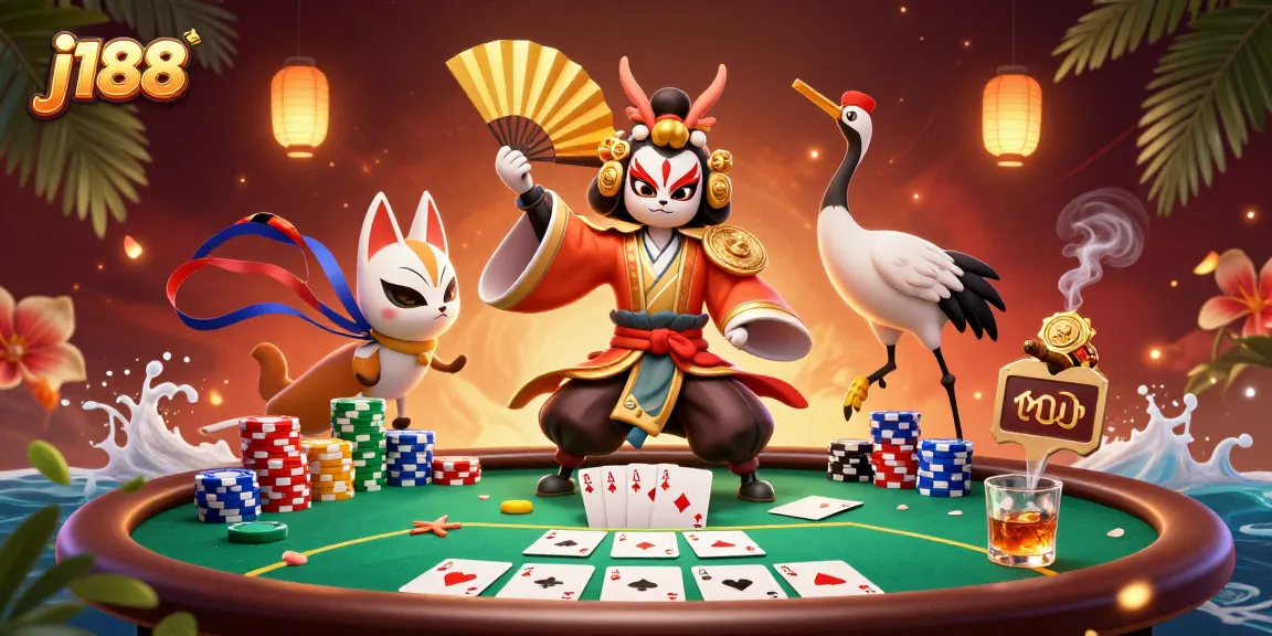 Experience thrilling poker action at j188 with vibrant characters and dynamic game elements.