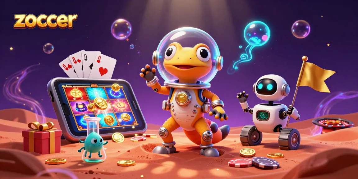 Zoccer brings thrilling gameplay to life with vibrant slot elements in a cosmic casino setting.