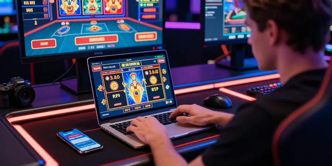 Player enjoying online slots at https://ibn.org.uk in a vibrant gaming atmosphere with modern setup.