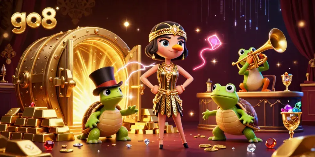 Experience the excitement of go8 casino games with vibrant characters and dazzling treasures.
