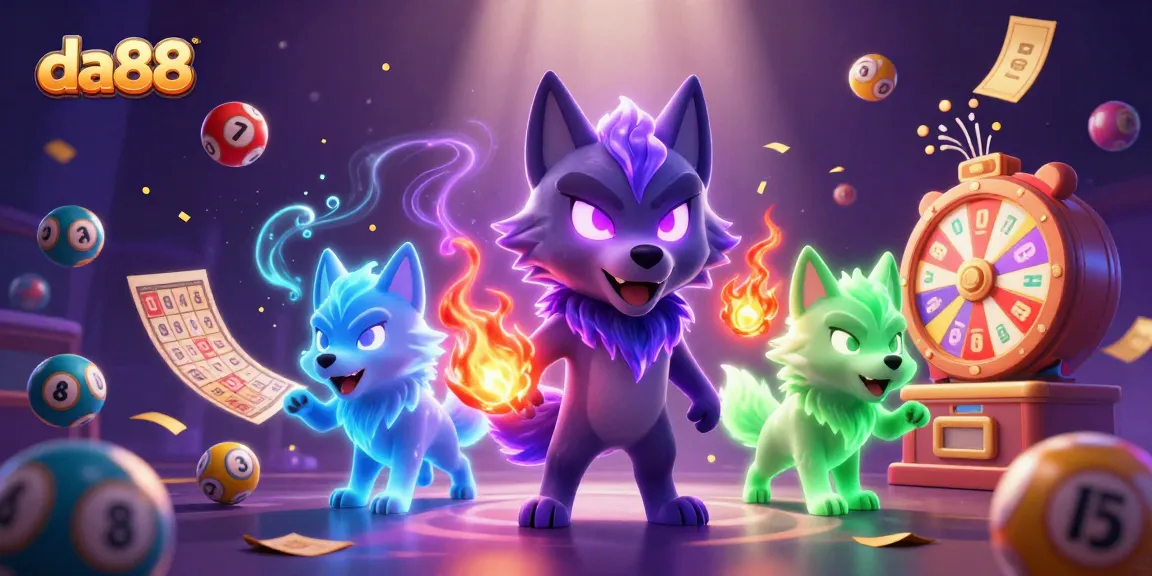 Engage with da88's vibrant lottery world featuring spectral wolves and dynamic gaming elements.