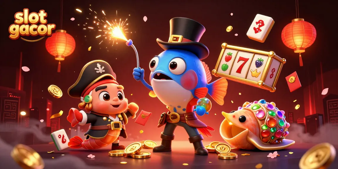 Engage with slot gacor in a vibrant underwater scene filled with gold coins and slot symbols.