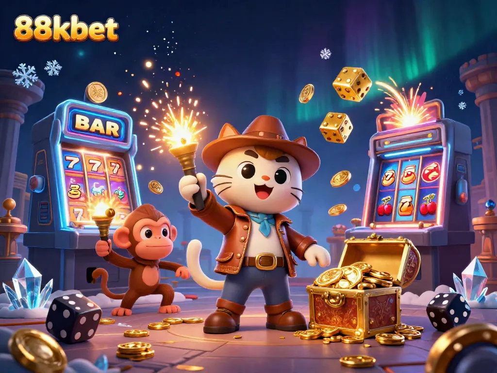 Engage in thrilling adventures with 88kbet as explorers uncover treasures in a vibrant casino world.