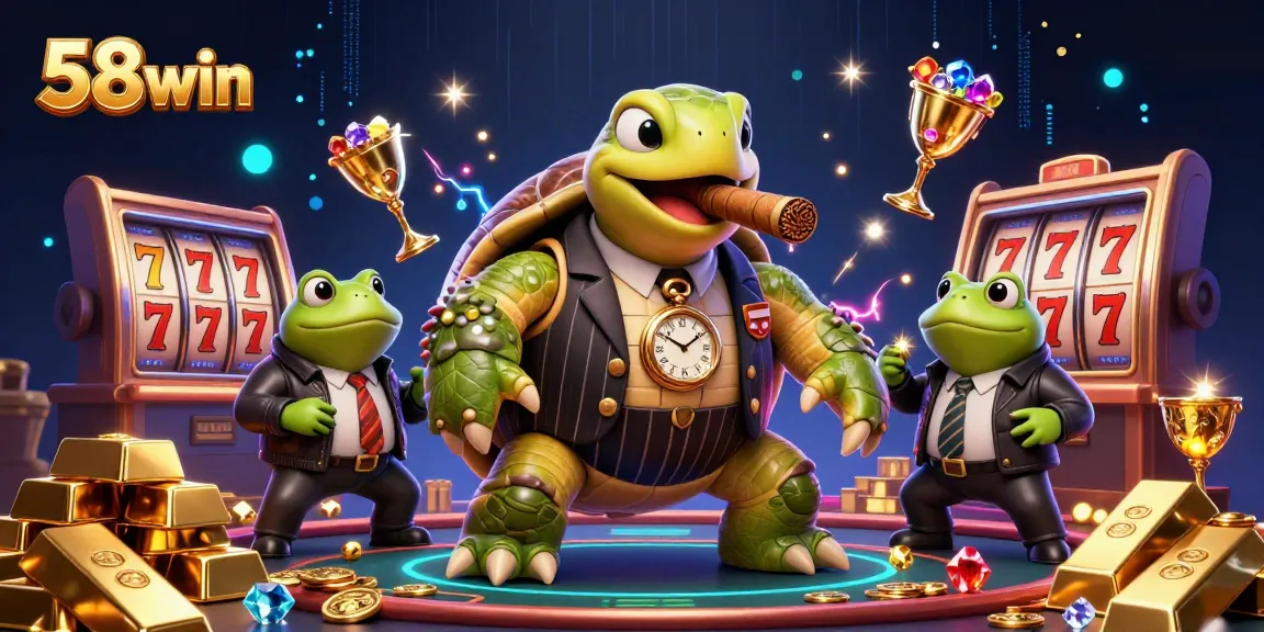 Experience exciting gameplay with 58win's immersive slots and jackpot thrills in vibrant illustration.